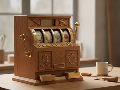 Pirinç makaralı ahşap slot makinesi